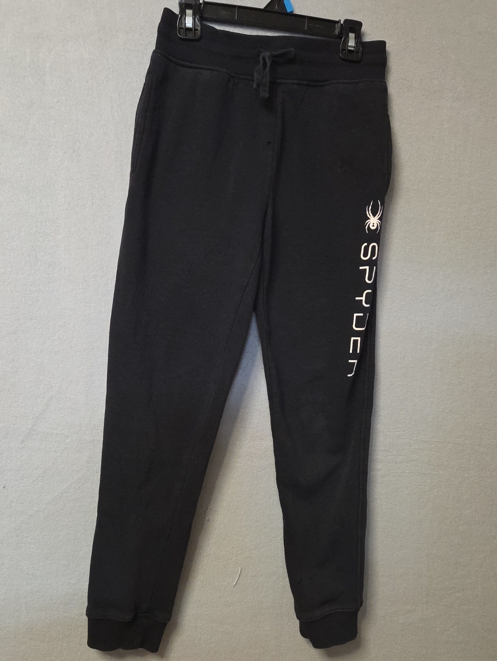 Spyder Black Jogger Sweatpants with White Logo Size 10 To 12